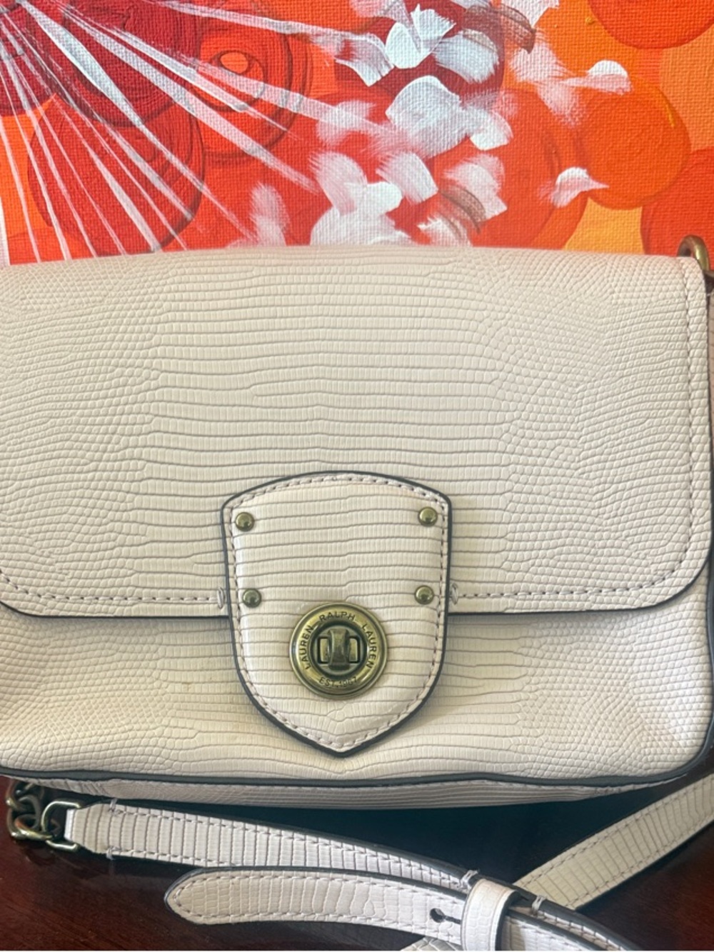Lauren Ralph Lauren Textured light pink Crossbody Bag with Turn-Lock Detail